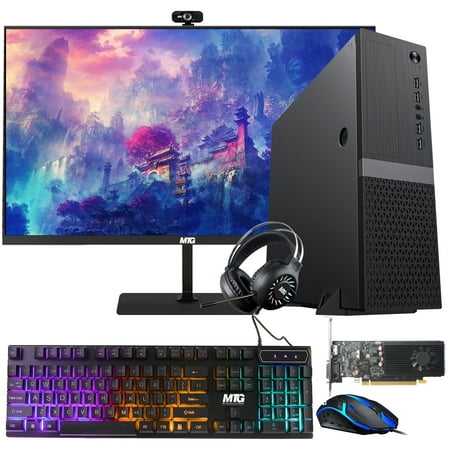 Restored Gaming Desktop PC, Core i5 8th Gen,TechMagnet Heera, GT 1030 Graphics, 16GB RAM, 512GB SSD 3TB HDD, 27 inch Monitor, RGB Keyboard Mouse, Headphone, Webcam, Wi-Fi, Win 11 Pro (Refurbished)