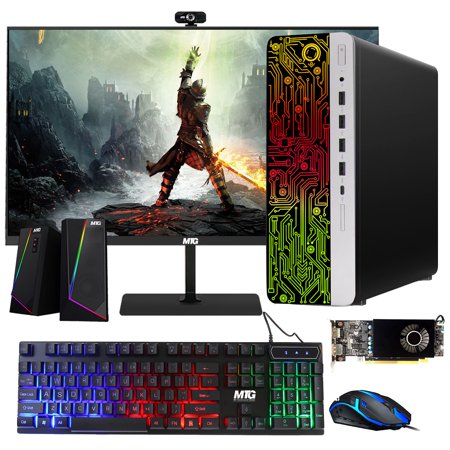 Restored HP G3 Gaming Desktop PC, Intel Core i7 6th Gen, AMD RX 550 Graphics, 32GB RAM, 512GB SSD, MTG New 27 Inch Monitor, RGB Keyboard Mouse, Speaker, Webcam, Wifi, Win 10 Pro (Refurbished)