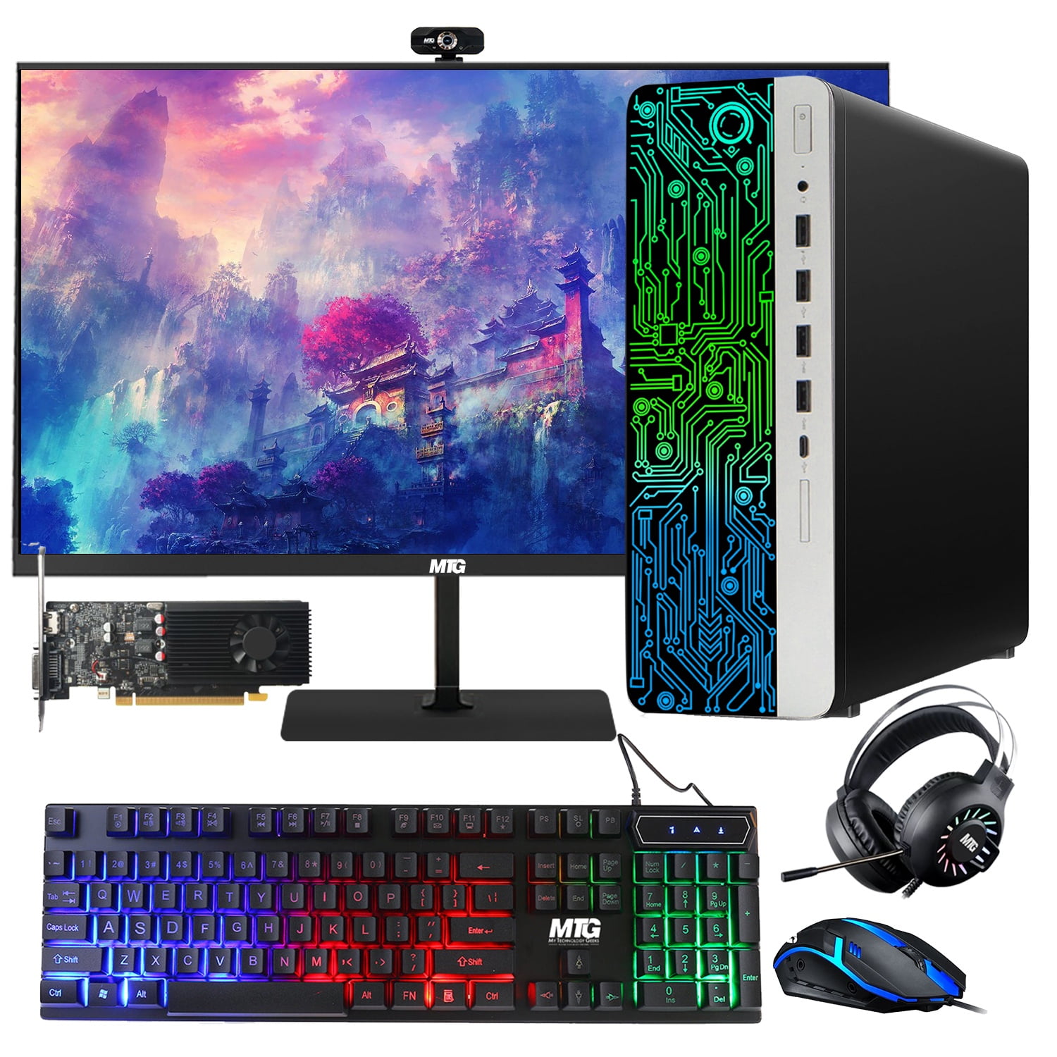 Restored HP G3 Gaming Desktop PC, Core i7 6th Gen, GT 1030 Graphic, 16GB RAM, 240GB SSD, New MTG 24