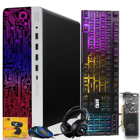 Restored HP G3 Gaming Desktop PC, Intel Core i5 4th Gen, GTX 1030 Graphics, 16GB RAM, 240GB SSD | 2TB HDD, RGB Keyboard Mouse, Headphone, Webcam, Win 10 Pro (Refurbished)