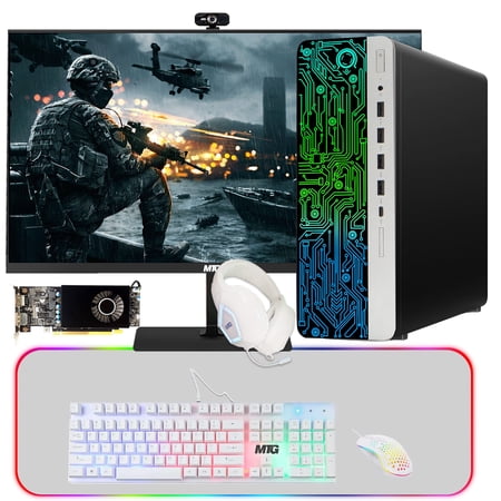 Restored HP G3 Gaming Desktop PC, Intel Core i5 6th Gen, AMD RX 550 Graphics, 32GB RAM, 1TB SSD + 2TB HDD, MTG New 24 Inch Monitor, Gaming Kit Webcam, Wifi, Win 10 Pro (Refurbished)