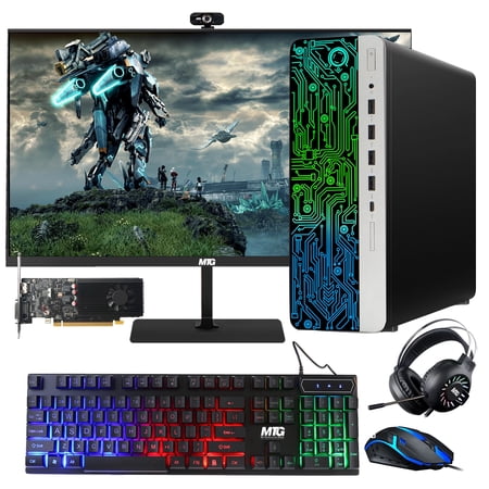 Restored HP G3 Gaming Desktop PC, Intel Core i5 6th Gen, GT 1030 , 32GB RAM, 512GB SSD + 1TB HDD, MTG 27 Inch Monitor, RGB Keyboard Mouse, Headphone, Webcam, WiFi, Win 10 Pro (Refurbished)