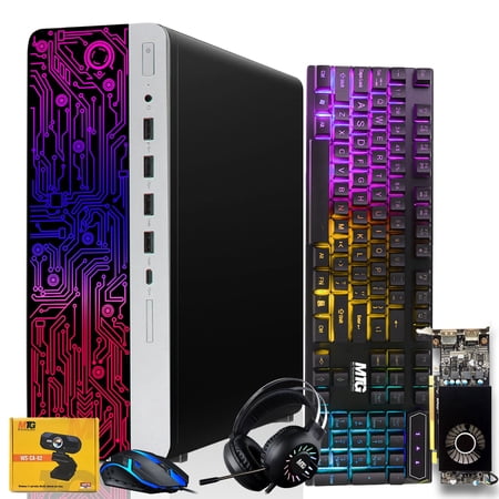 Restored HP G3 Gaming Desktop PC, Intel Core i7 6th Gen, AMD RX 550 Graphics, 16GB RAM, 240GB SSD, RGB Keyboard Mouse, RGB Headphone, Webcam, Win 10 Pro (Refurbished)