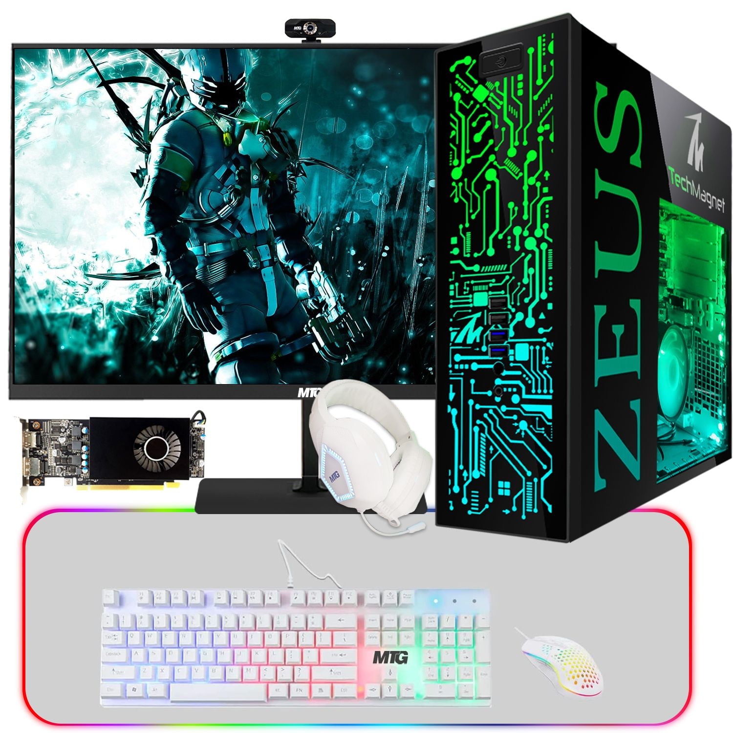 Pc Gamer TechMagnet Gaming PC Bundle - Intel I5, GT 1030, 24