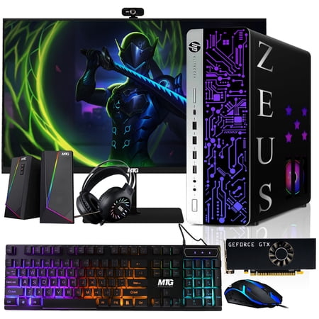Restored HP G3 Gaming Desktop PC, Intel Core i5 6th Gen, GTX 1050 TI 4GB GDDR5, 16GB RAM, 1TB SSD + 4TB HDD, 24 Inch Monitor, RGB Kit, Windows 10 Pro (Refurbished)