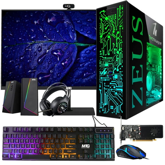 Restored TechMagnet Gaming Desktop PC,Intel i7 6th Gen,Zeus Pro 6,GT 1030,16GB RAM ARGB,256GB SSD+2TB HDD,22 Inch Monitor,Wi-Fi | Bluetooth Adapter,Webcam,RGB Kit,Windows 11 Pro