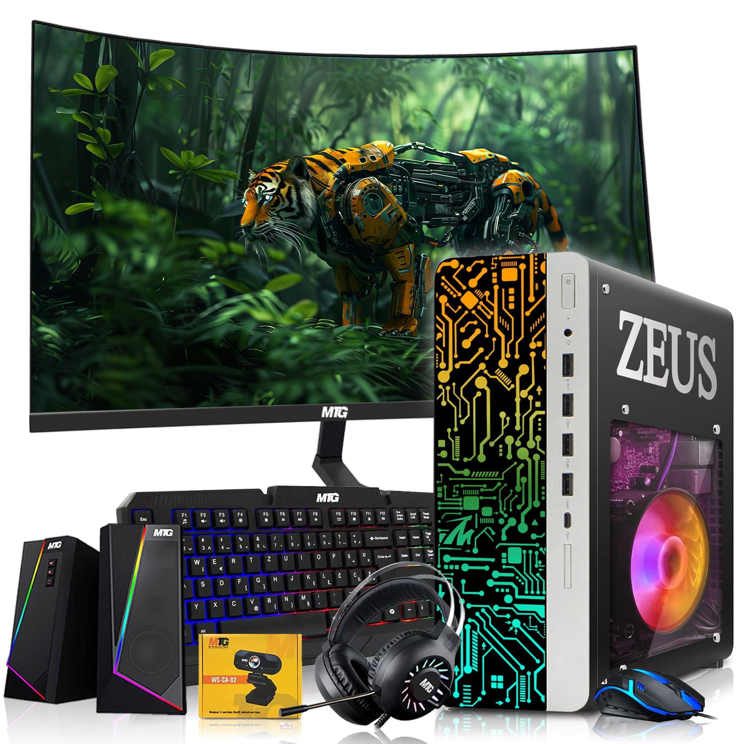 Restored TechMagnet Zeus Pro 8 Gaming Desktop PC, Intel i7, GT