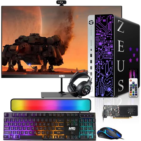 Restored HP G3 Gaming Desktop PC, Intel i7 6th Gen, GT 1030 2GB DDR5, 16GB RAM, 1TB SSD + 2TB HDD, MTG 24 Inch 144hz Curved Gaming Monitor, RGB Kit, Win 10 Pro (Refurbished)