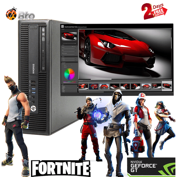 Restored Gaming HP 800 G1 Desktop SFF Computer PC Intel Core i7-4th Gen. Processor, 16GB Ram, 1TB HDD, AMD RX 550 4GB DDR5, 24" LCD, Bto Wi-Fi Adapter, Windows 10 (Refurbished)