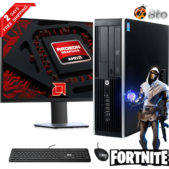 Restored Gaming HP Compaq Pro 6300 sff computer Desktop PC Intel Core i5 Processor, 8GB Ram, 500GB Hard Drive, 120GB SSD, AMD Radeon RX 550 Phoenix 4GB GDDR5, 22 inch LCD, WiFi, Windows 10 (Refurbished)
