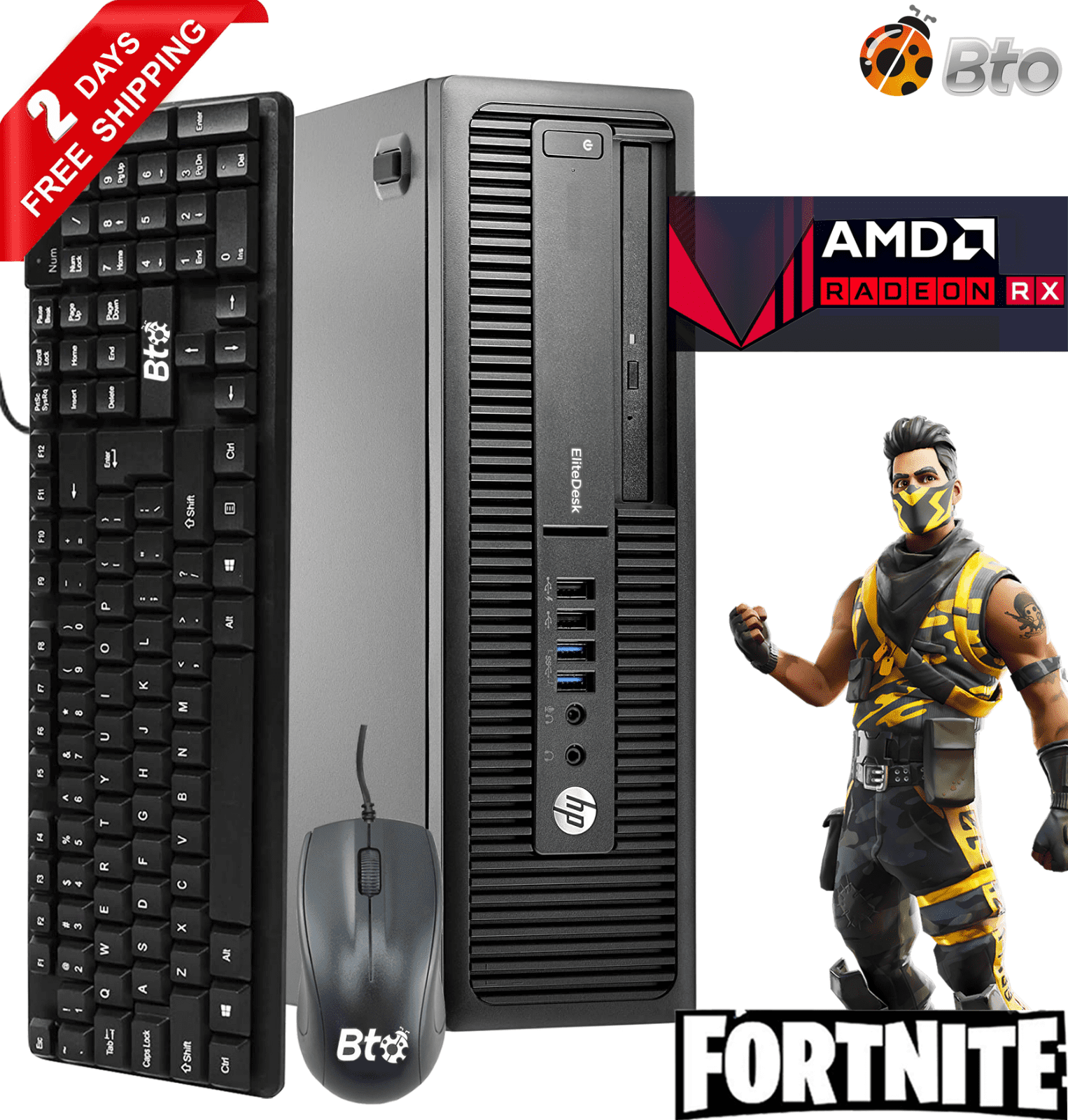 Restored Gaming HP EliteDesk 800 G1 sff Computer Desktop PC, Intel Core i5 Processor, 16GB Ram, 500GB Hard Drive, 120GB SSD, AMD Radeon RX 550 Phoenix 4GB GDDR5, includes WiFi, Windows 10 (Refurbished)