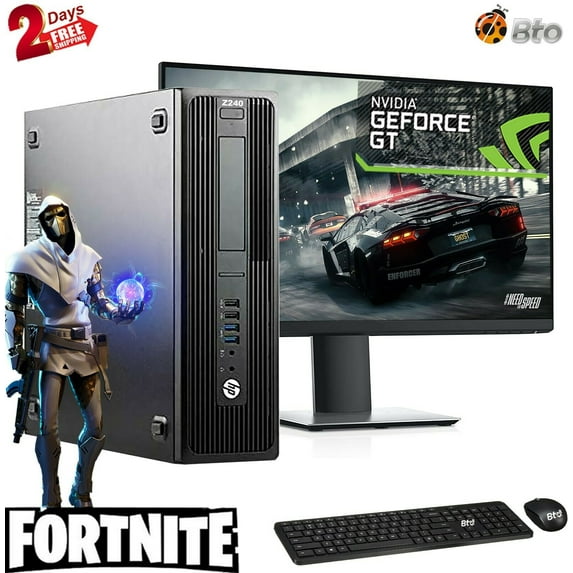 Restored Gaming HP Z240 Workstation SFF Computer Core i5 6th 3.4GHz, 8GB Ram, 2TB HDD, 240GB M.2 SSD, NVIDIA GT 730, 24" LCD, Keyboard and Mouse, Wi-Fi, Win10 Home Desktop PC (Refurbished)