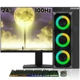 thumbnail image 1 of Restored Gaming PC AQVIN LuminaRings Tower Desktop Computer, New 24 inch FHD Monitor, AMD RX 550 4GB GPU, Intel i7 CPU, 32GB DDR4 RAM, 1TB SSD, Windows 10 Pro - (Refurbished), 1 of 3