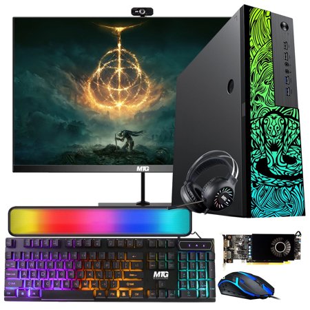Restored TechMagnet Gaming PC Computer, Cobra, Intel i5 12th Gen, AMD RX 550, 16GB RAM, 512GB SSD, 2TB HDD, 22 Inch LED Monitor, RGB Peripherals, Webcam, Win 11 Home (Refurbished)