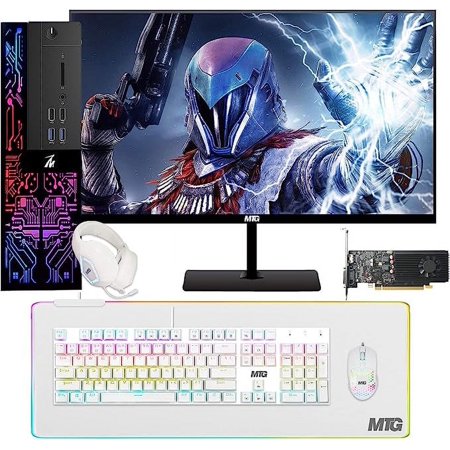 Restored Gaming PC Desktop, Intel Core i5-6500, TechMagnet Siwa 6, GT-1030 4GB DDR4, 16GB RAM, 240GB SSD + 2TB HDD, MTG 24 Inch Monitor, Gaming Kit, Windows 10 Pro (Refurbished)