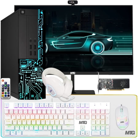 Restored Gaming PC Desktop, Intel Core i7, TechMagnet Siwa 8, GT 1030 4GB DDR4, 16GB RAM, 480GB SSD, 22 Inch Monitor, Gaming Kit with Webcam, WiFi, Win 11 Home (Refurbished)