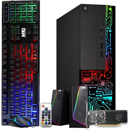Restored Gaming PC Desktop, Intel Core i7, TechMagnet Siwa 8, GT 1030 4GB DDR4, 16GB RAM, 480GB SSD, RGB Keyboard Mouse and Speaker, WiFi, Windows 10 Pro (Refurbished)