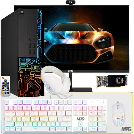 Restored Gaming PC Desktop, Intel Core i7, TechMagnet Siwa 8, RX 550 4GB DDR5, 16GB RAM, 1TB SSD + 2TB HDD, 24 Inch Monitor, Gaming Kit with Webcam, WiFi, Win 11 Home (Refurbished)
