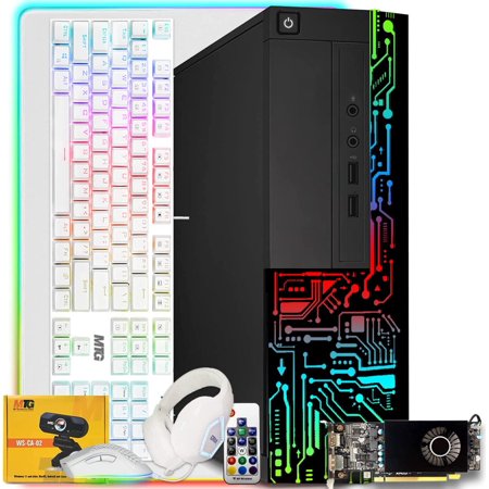 Restored Gaming PC Desktop, Intel Core i7, TechMagnet Siwa 8, RX 550 4GB DDR5, 16GB RAM, 1TB SSD + 2TB HDD, Gaming Kit with Webcam, WiFi, Win 11 Home (Refurbished)
