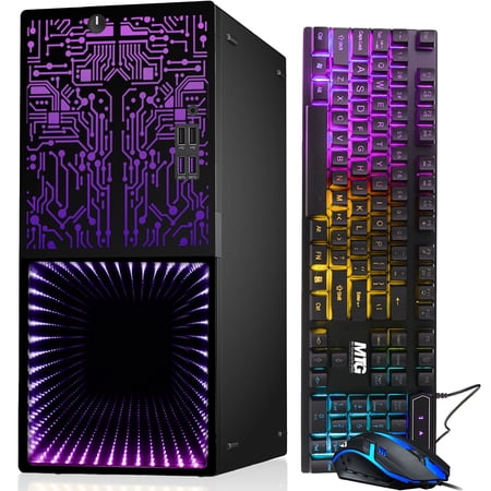 Restored Gaming PC Desktop Intel core i7 6th Gen, Horizon+, AMD RX-550 4GB DDR5, 16GB RAM, 512GB SSD, HDMI, DVI, VGA, RGB Keyboard Mouse, Wi-Fi, Windows 10 Professional (Refurbished)