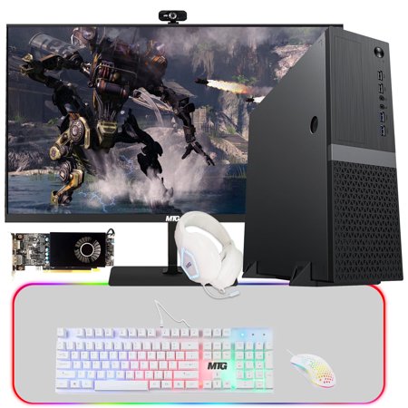 Restored Gaming PC, Intel Core i7 6th Gen, TechMagnet Zeus, AMD RX 550 Graphics, 32GB RAM, 512GB SSD + 2TB HDD, 27 Inch Dual Monitor, RGB Keyboard Mouse, Headphone, Webcam, Win10 Pro (Refurbished)