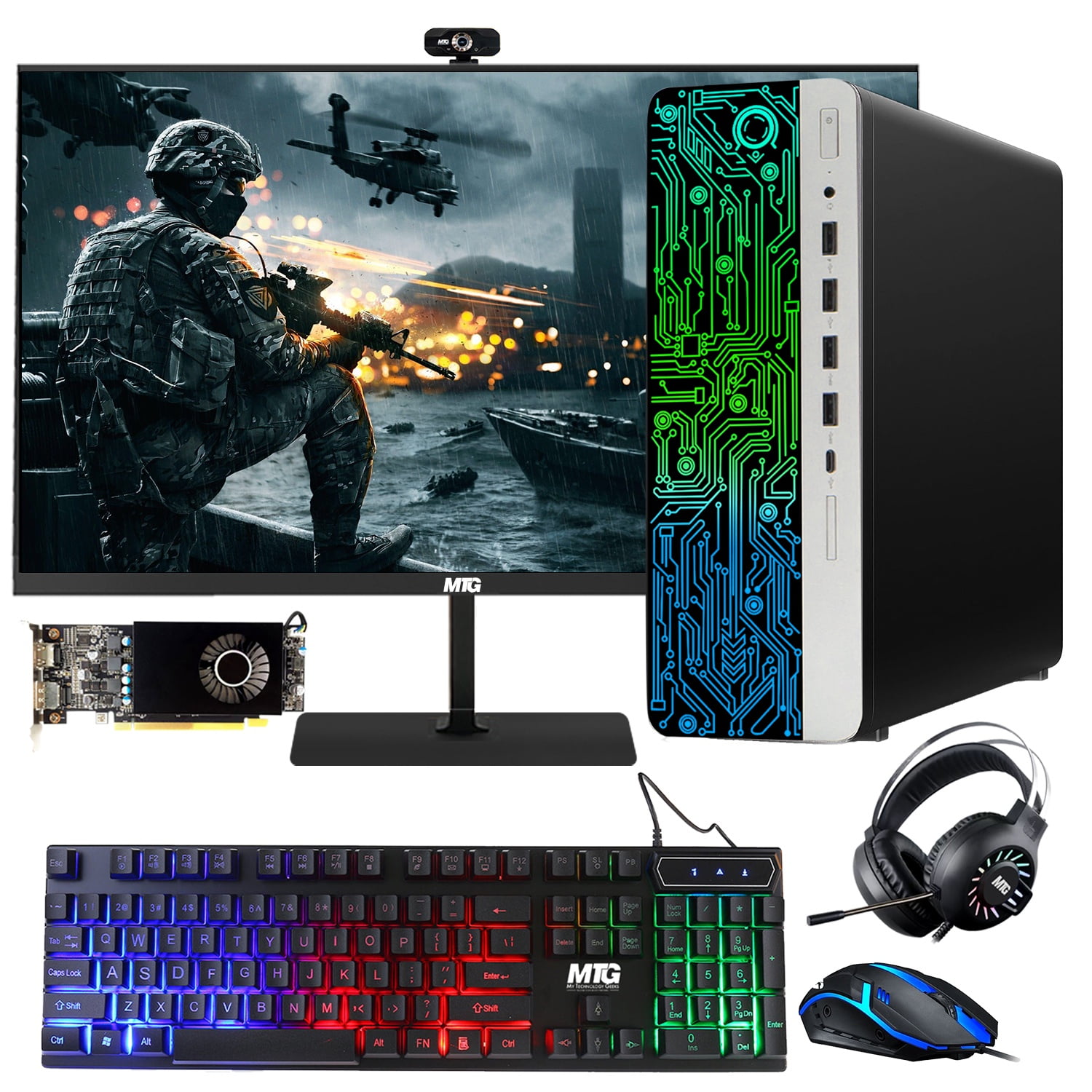 Restored HP G3 Gaming Desktop PC Intel Core i7 6th Gen AMD RX 550 32GB RAM 512GB SSD 2TB HDD MTG 24 Inch Monitor RGB Keyboard Mouse