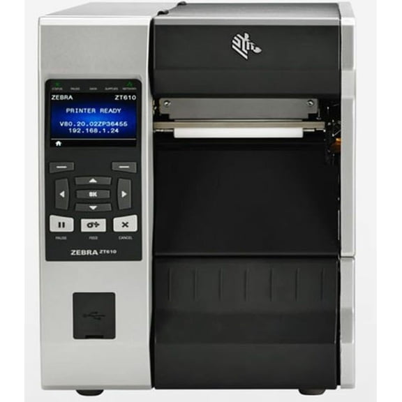Restored Genuine Zebra ZT610 Industrial Thermal Barcode Label Printer – 300 DPI, USB, Serial, Ethernet Connectivity, Durable Metal Frame, P/N: ZT61043-T110100Z (Refurbished)