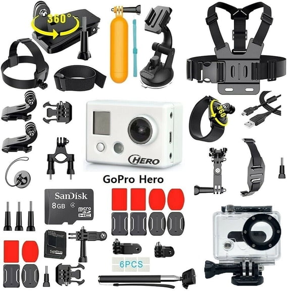 Restored GoPro Hero HD Camera High Definition Camcorder with 35-in-1 Action Camera Kit (Refurbished)