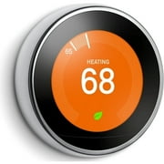 Restored Google 3rd Gen Nest Learning Smart Wifi Thermostat, Polished Steel (Refurbished)
