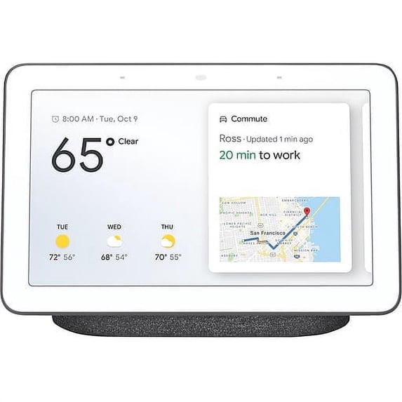 Restored Google Home Hub Charcoal- (Refurbished)