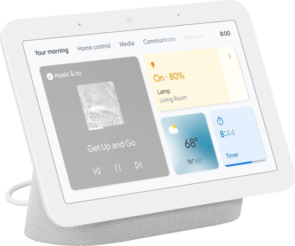Restored Google Nest Hub 2nd Gen - Smart Home Display with Google Assistant - Chalk (Refurbished)
