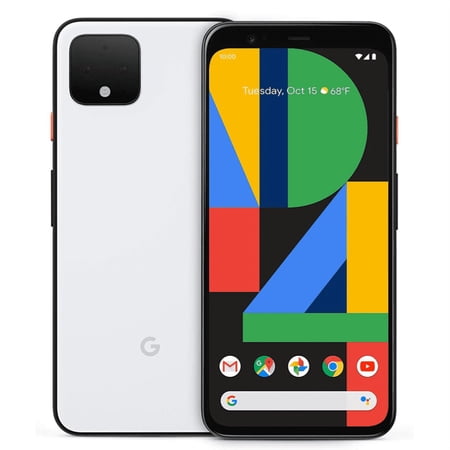 Restored Google Pixel 4 G020I - 64GB - Clearly White - Fully Unlocked - Android Smartphone - (LCD Burn/Shadow) (Refurbished)