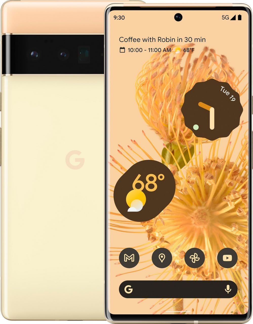 Restored Google Pixel 6 Pro 5G, 128GB, Sorta Sunny - Unlocked (Refurbished)