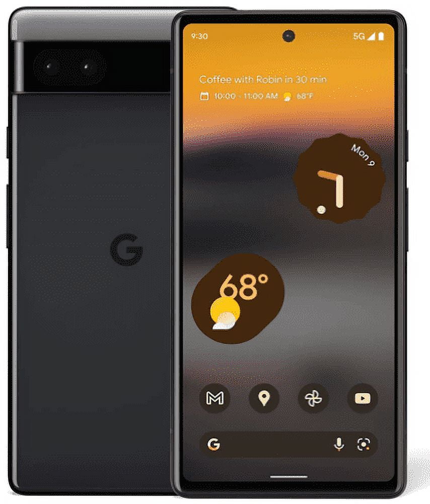 Restored Google Pixel 6A 128GB Charcoal Grey- Unlocked Smartphone