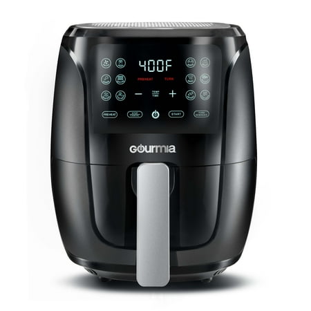 Restored Gourmia 4-Quart Digital Air Fryer with Guided Cooking, Easy Clean, Black (Refurbished)