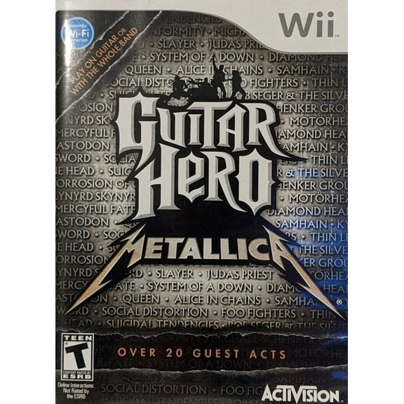 Restored Guitar Hero: Metallica (Nintendo Wii, 2009) Music Game (Refurbished)