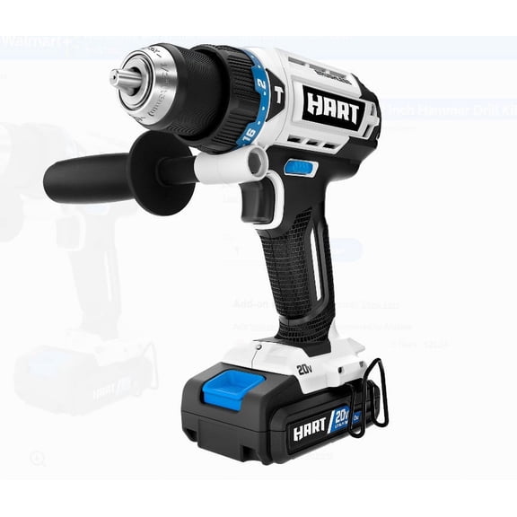 Restored HART HPHD25B 20Volt Brushless 1/2 Inch Hammer Drill Kit (Refurbished)