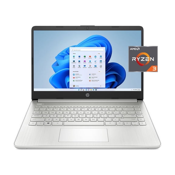 Restored HP 14-fq0110wm HP 14" FHD AMD Ryzen 3 3250U 2.6GHz AMD Radeon Graphics 4GB RAM 128GB SSD Win 11 Home Silver (Refurbished)