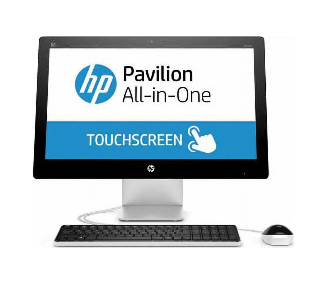 Restored HP 22-a113w Pavilion 21.5" FHD Touchscreen Pentium G3260T 2.9GHz 4GB RAM 1TB HDD Win 10 Home White (Refurbished) - image 1 of 4