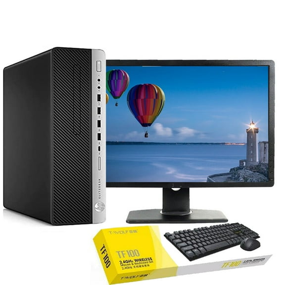 Restored HP 400 G6 Windows 11 Desktop Computer Core i5-9500 CPU, 16GB Memory, 512GB SSD, Wi-Fi with 22" LCD Monitor and Wireless Keyboard and Mouse (Refurbished)