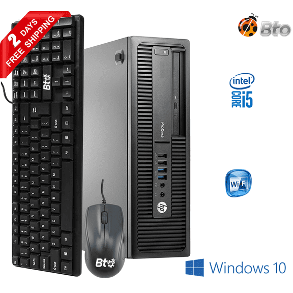 Restored HP 600 G1 SFF Computer Core i5 4th 8GB Ram 240GB SSD Keyboard and Mouse, Wi-Fi, Win10 Pro Desktop PC (Refurbished)