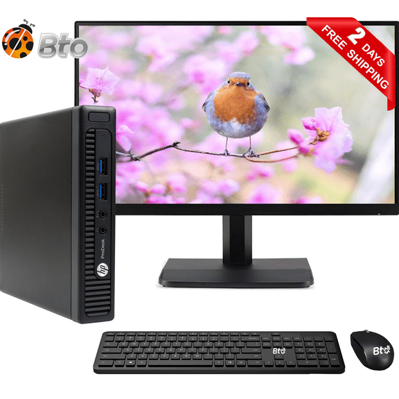 Restored HP 600 G1 Tiny Micro Computer Core i5 4th, 16GB Ram, 1TB SSD, New 19" LCD, Keyboard and Mouse, Wi-Fi, Win10 Pro Desktop PC (Refurbished)