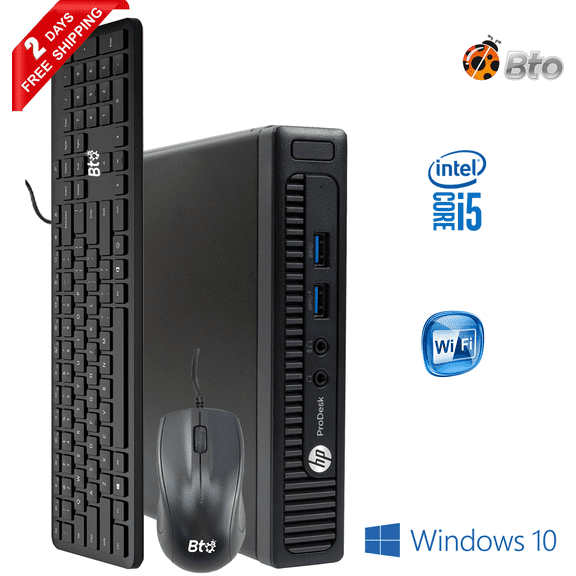 Restored HP 600 G1 Tiny Micro Computer Core i5 4th 16GB Ram, 480GB SSD, Keyboard and Mouse, Wi-Fi, Win10 Pro Desktop PC (Refurbished)