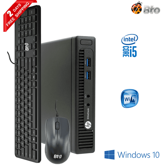 Restored HP 800 G1 Tiny Micro Computer Core i5 4th 16GB Ram 500GB HDD Keyboard and Mouse, Wi-Fi, Win10 Pro Desktop PC (Refurbished)