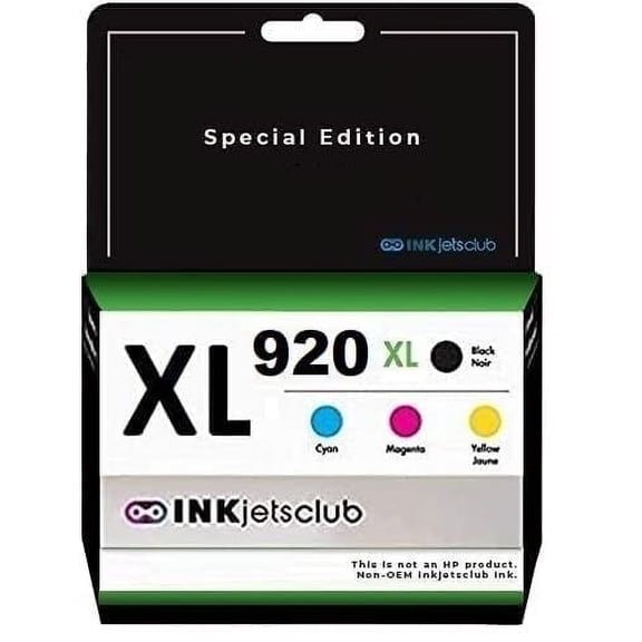 Restored HP 920XL Compatible InkjetsClub Ink Cartridge Replacement Value Pack HP 920 Compatible with HP Officejet 6500 6000 7000 7500 6500A 7500A Printers. Black, Cyan, Magento Yellow Cartridges (4 Pack) (Refurbished)