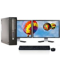 Restored HP Business Desktop Computer Core i5 Processor up to 16GB Memory 2TB Hard Drive 512GB SSD 24" LCD Monitor DVD Wi-Fi Windows 10 Pro PC (Refurbished)