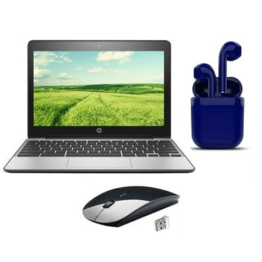 Restored | HP Chromebook | 2024 OS | 11.6-inch | Intel Celeron 1.6GHz | 4GB RAM | 32GB SSD | Bundle: USA Essentials Bluetooth/Wireless Airbuds, Wireless Mouse By Certified 2 Day Express (Refurbished)