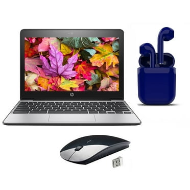 Restored HP Chromebook 4GB RAM 16GB 11.6-inch 2025 Newest OS Intel Celeron Bundle: Wireless Mouse, Bluetooth/Wireless Airbuds By 2 Day Express (Refurbished)