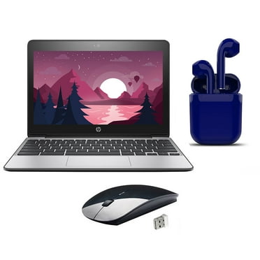 Restored HP Chromebook Intel Celeron 11.6-inch 4GB RAM 16GB 2025 OS Bundle: Wireless Mouse, Bluetooth/Wireless Airbuds By 2 Day Express (Refurbished)