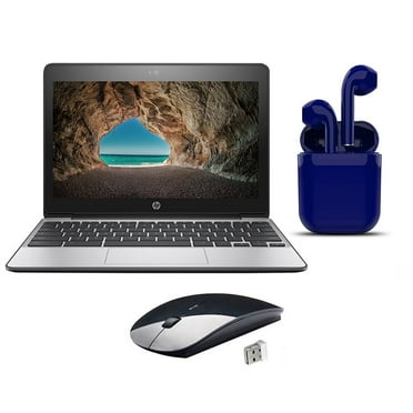 Restored HP Chromebook Intel Celeron 11.6-inch 4GB RAM 16GB 2024 OS Bundle: Wireless Mouse, Bluetooth/Wireless Airbuds By 2 Day Express (Refurbished)
